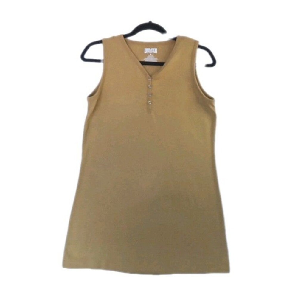 Duluth Trading Women's Button Up Tank Top Mustard Yellow Small Size